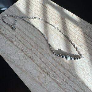 Elegant Navajo Pearl Sterling Silver Handmade Beaded Necklace